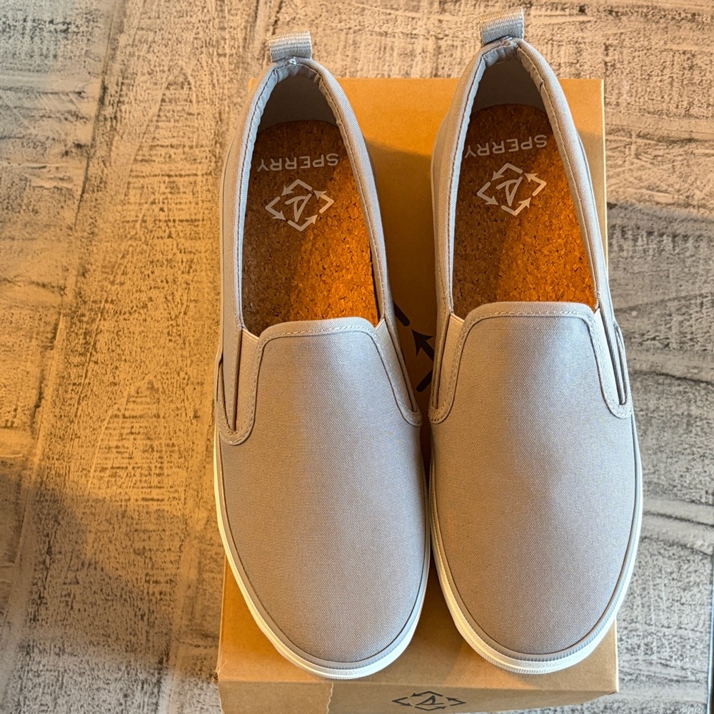 Sperry Light Gray Slip-On Sneakers